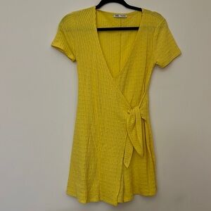 Yellow wrap romper